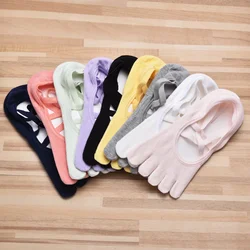 Women Yoga Socks Backless Breathable Bandage Silicone Non-slip Pilates Socks Professional Five-finger Gym Fitness Sports Socks