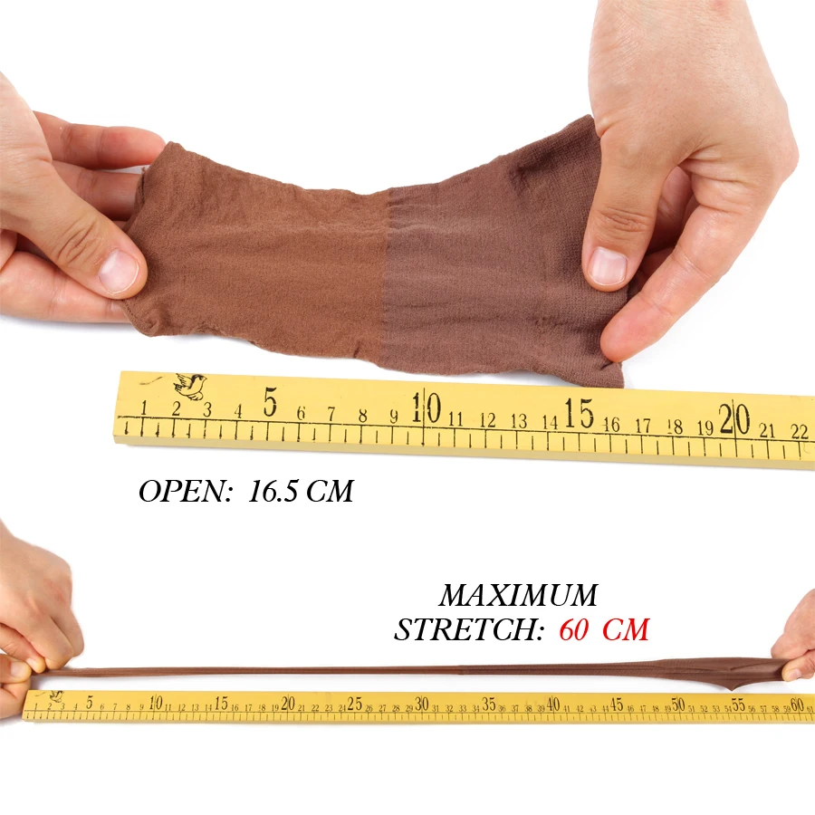 Yajukai New Stocking Cap For Wigs 2Pcs Cheap Hair Net For Wigs Bald Cap Beige Brown Nylon Stocking Wig Cap Stretchy Hair Cap