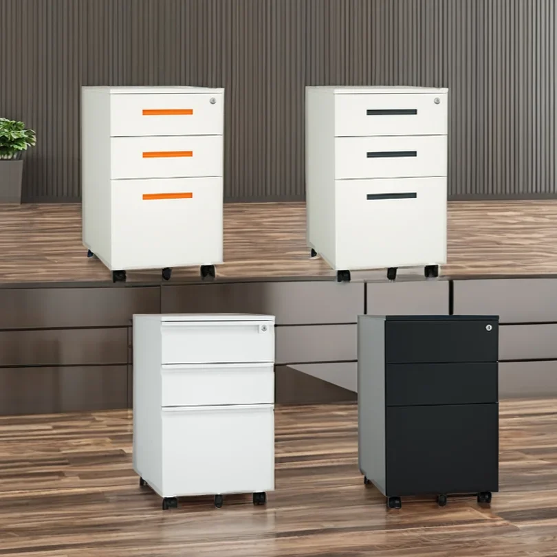 

Factory Steel Mobile Pedestal 3 Drawer Filing Cabinet Movable Drawer Cabinet Metal Office Under Desk Mobile Cabinet With Lock