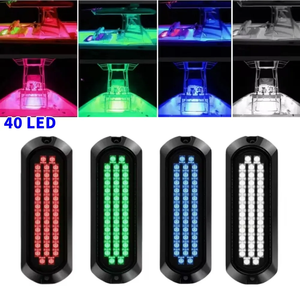 

1x 40 LED Underwater Boat Light Yacht Cabin Deck Atmosphere Signal Sailboat Pontoon Transom Lamp Marine Taillight Parts12V 24V