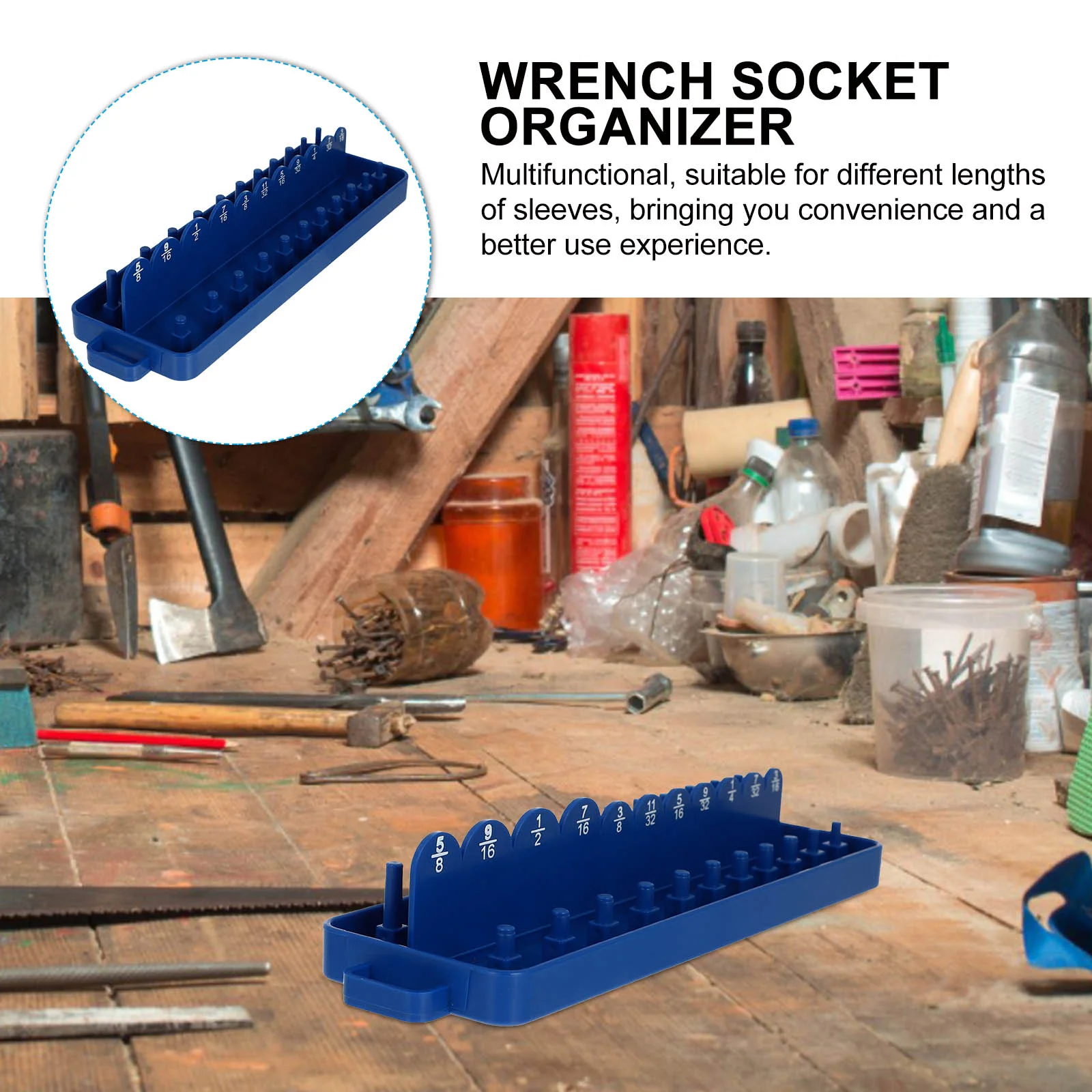 Sleeve Storage Socket Bracket Wrenches Magnetic Trays 186X6CM Pp Material Organizer Container