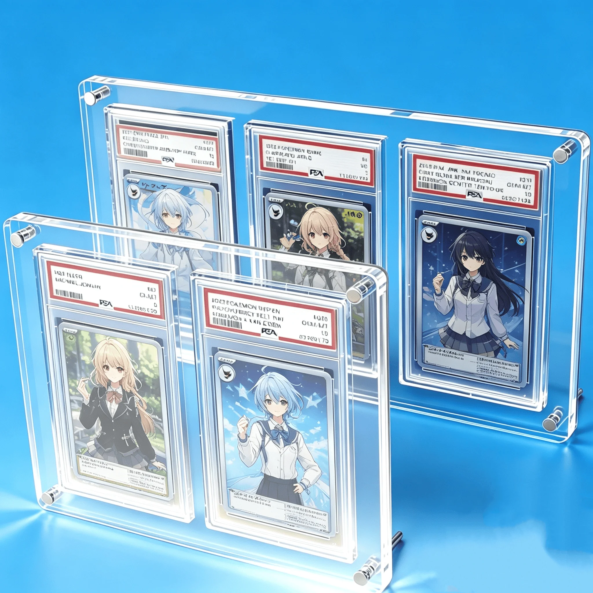 35PT Grading Card Holder Acrylic Display Stand for Graded Card Trading Game Showcase Shelf for Pokemon Yu-Gi-Oh Football Card