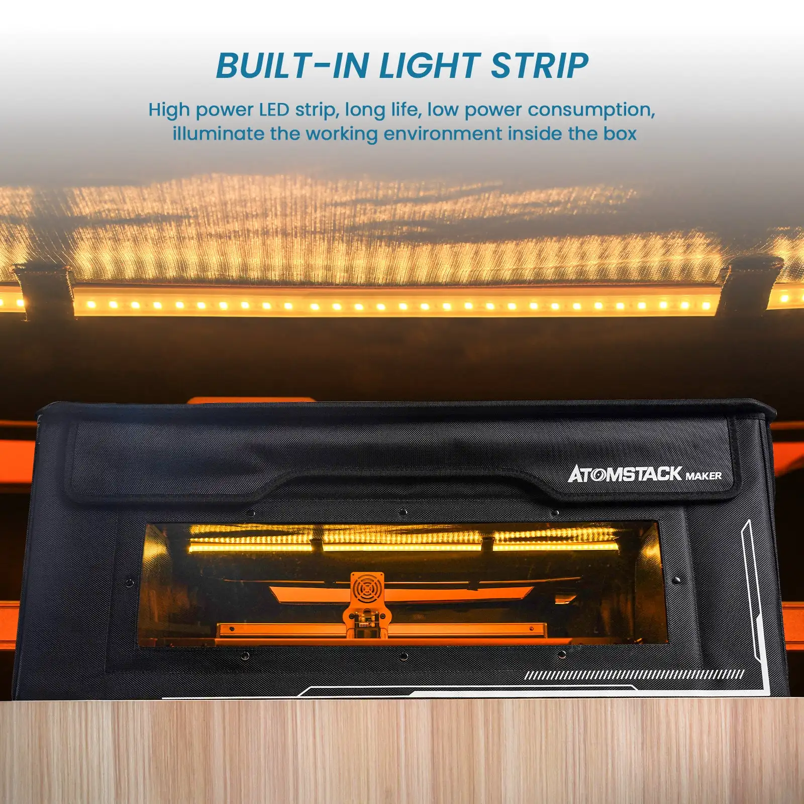 ATOMSTACK Maker FB2 Plus Protective Box 1400x 700x 460mm For Laser Engraver Expansion Dustproof Cover Kit Flue Exhaust Stretch