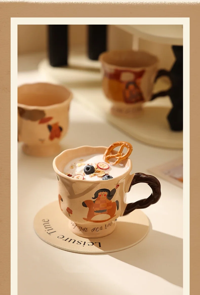 Mug ceramic cute office water cup high-looking couple cup