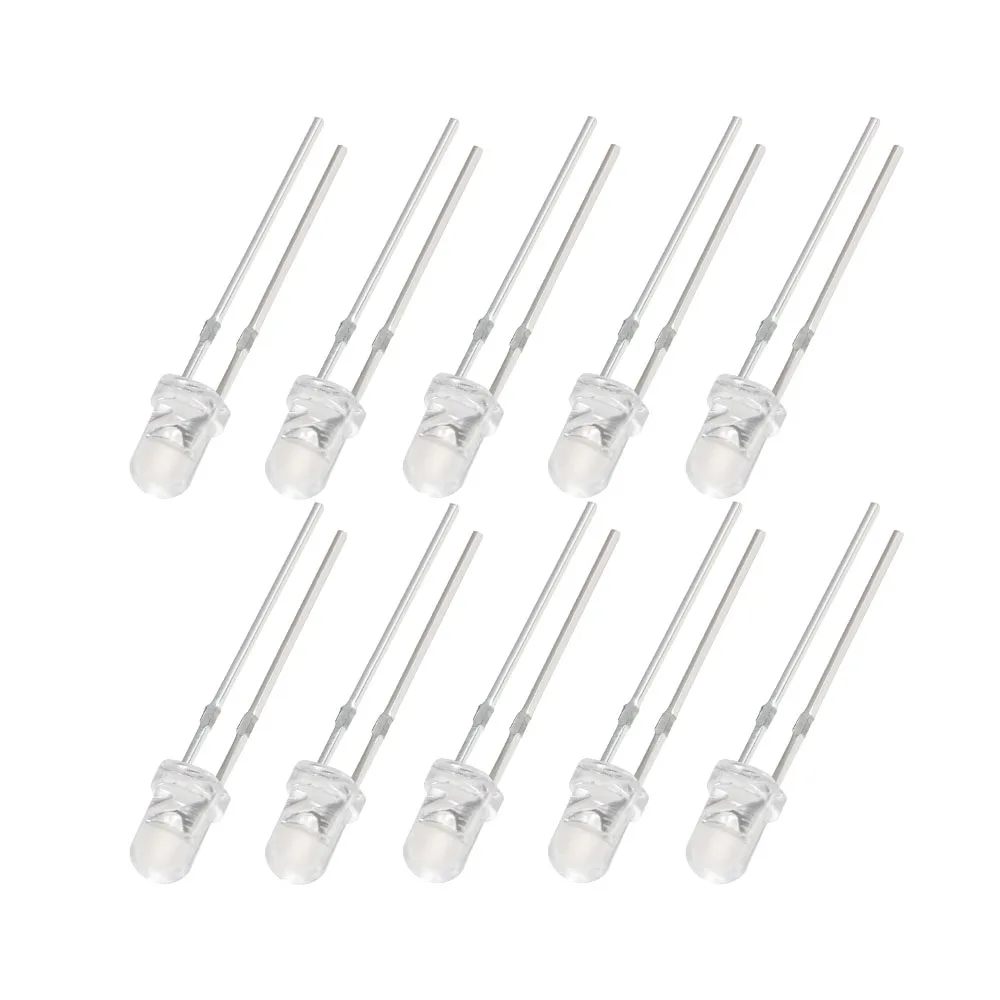 50/100 PCS 3mm Super Bright LED Diode 3V Multicolor Lamps White/Red/Yellow/Green/Blue Light Emitting Diodes Electronic Component