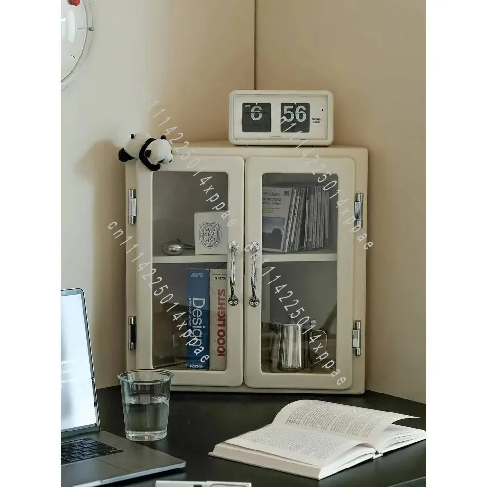 Designer Storage Showcase For Home Organizing Corner Cabinet Bedroom, Mid-Century Display Shelf Desktop Collection