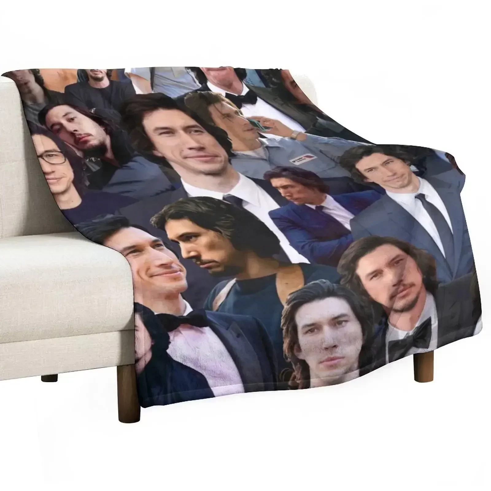 

Adam Driver Blue Collage Throw Blanket Fashion Sofas Beach Luxury Designer Blankets