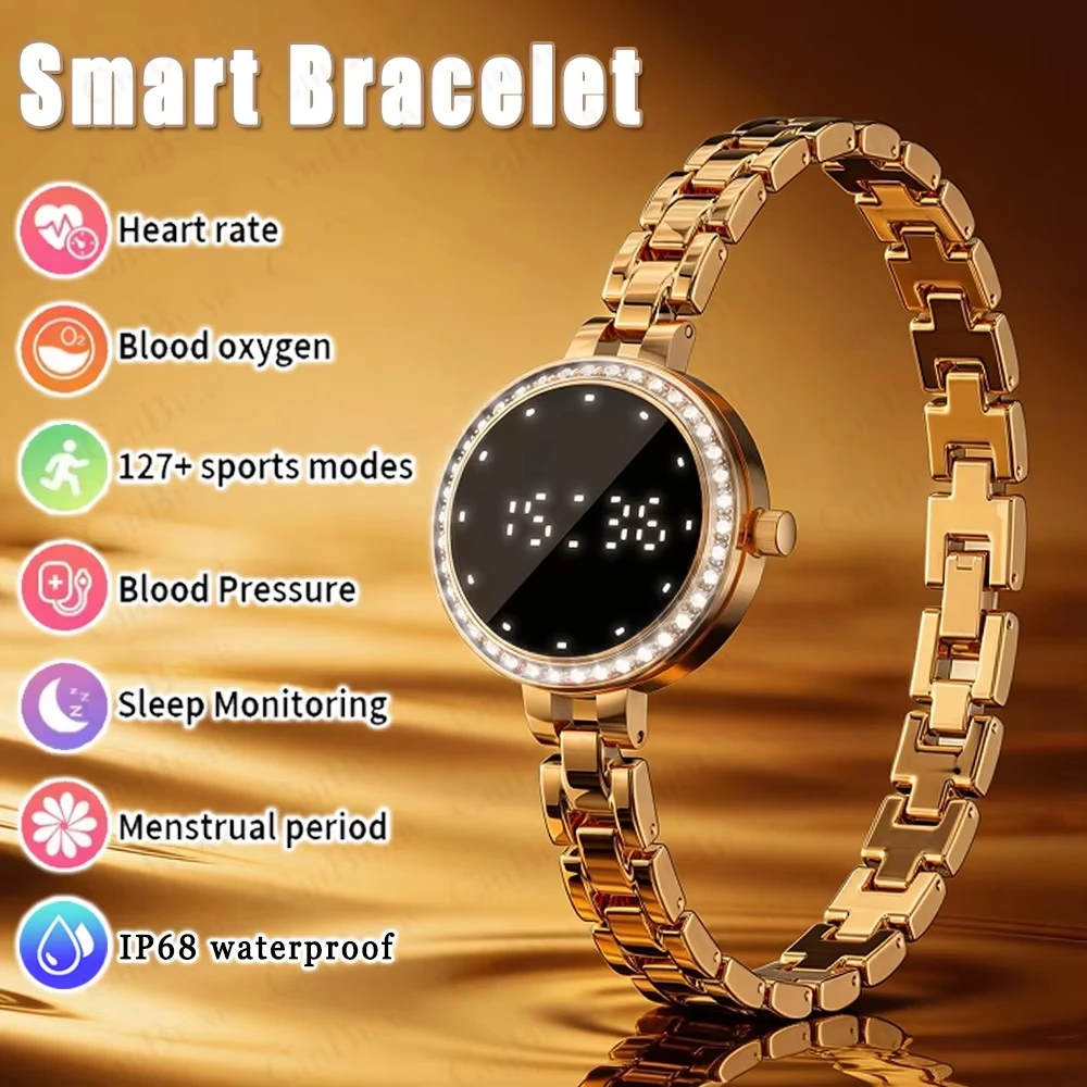 

2026 Women Fashion Smart Bracelet HRV Sleep Health Monitor Female Menstrual Cycle Waterproof Sports Wristband Ladies Smartwatch