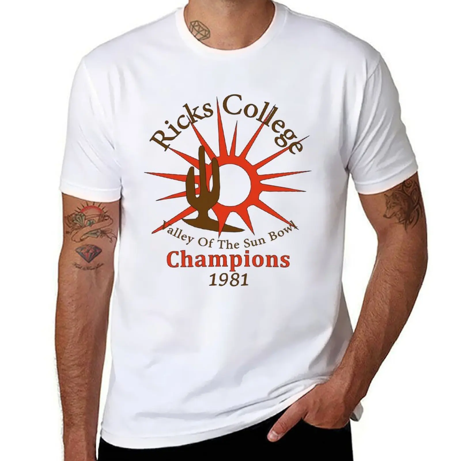Movie Ricks College Champions 1981 Retro Graphic Yellow T-Shirt man t shirt summer t shirt men 100% cotton luxury brand T-Shirt