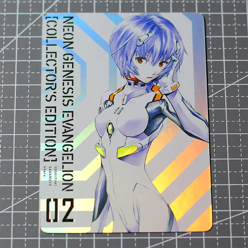 8Pcs/set Neon Genesis Evangelion Asuka Ayanami Anime Characters Diy Bronzing Collection Card Toys Christmas Birthday Gift