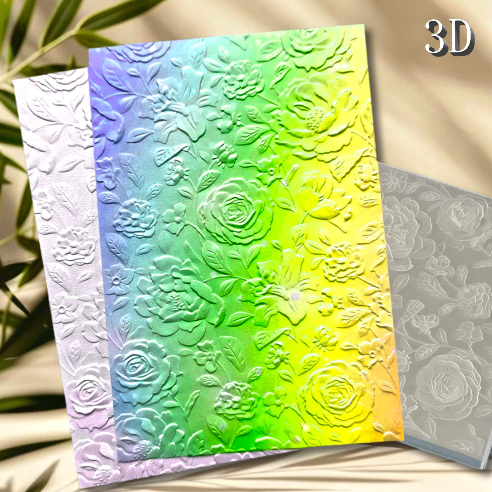 Dunkle Nacht Blumen 3D geprägte Ordner Textur Muster Hintergrund DIY Scrapbook Bastelbedarf verwendet zum Prägen, Vorlageform,