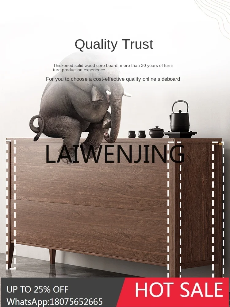 T16-Solid Wood Dining Wine Cabinet Living Room Wall Hallway New Chinese Home Kitchen Locker