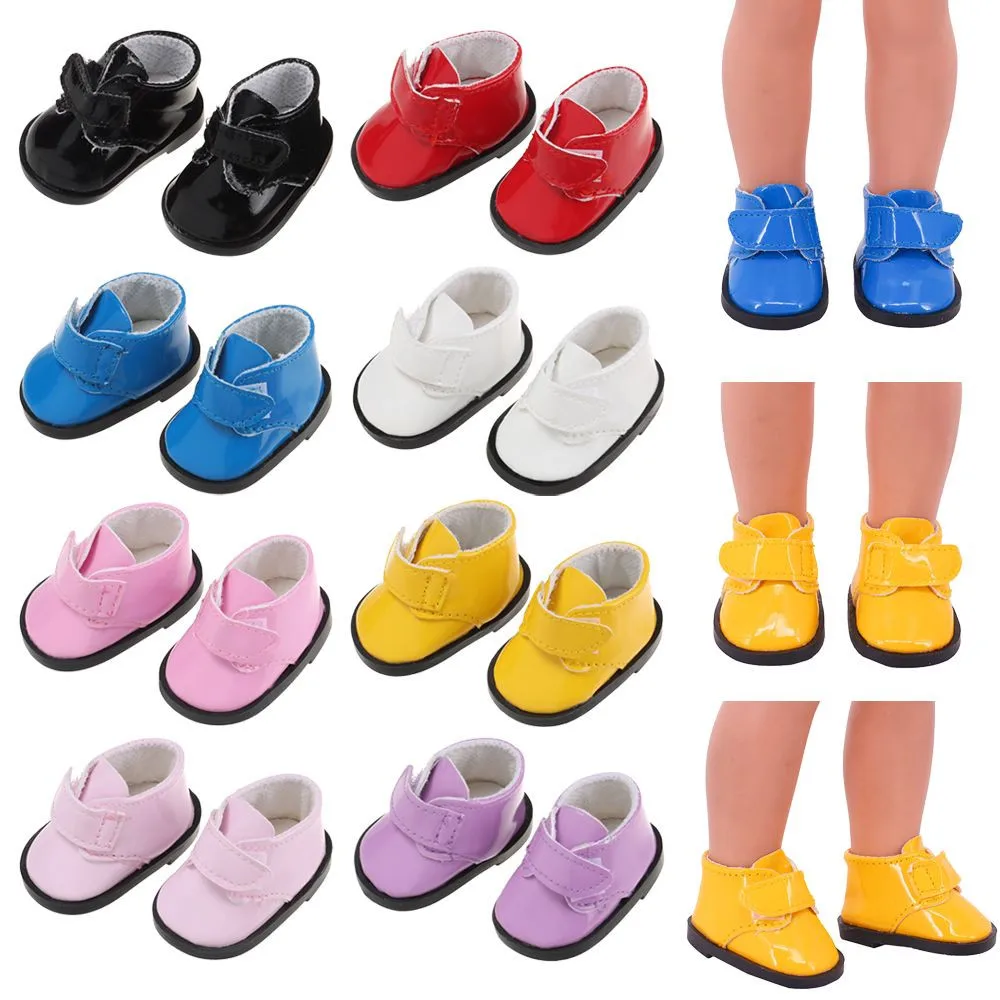 

5Cm Doll PU Leather Doll Shoes 14.5 Inch American Doll and EXO BJD Doll Paola Our Generation Girls Toys Russian DIY