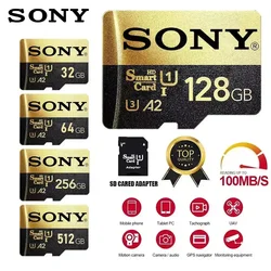 Orijinal SONY 1TB Micro SD kart bellek TF/SD kart 128GB 256GB 512GB Mini hafıza kartı Camera kamera/telefon için 2024 yeni