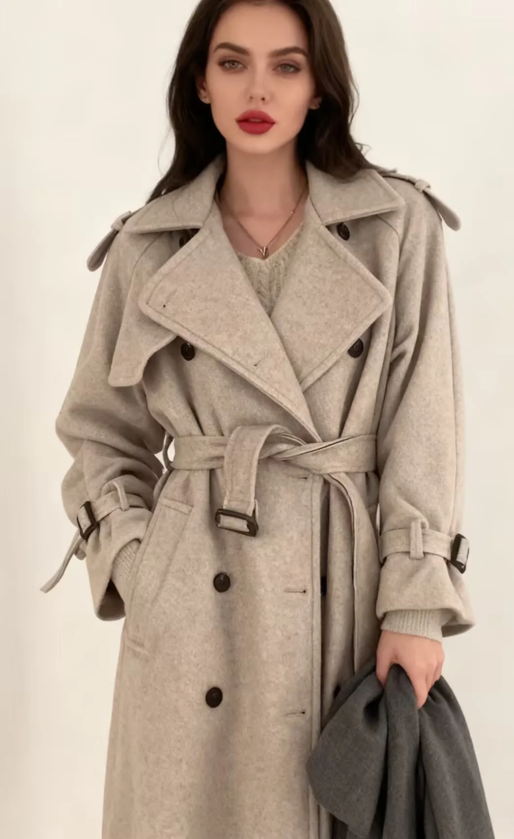 

Шерстяные пальто, женское шерстяное пальто, зимнее стеганое шерповое пальто на пуговицах с боковой застежкой, укороченные регулируемые талии, приталенные вставки