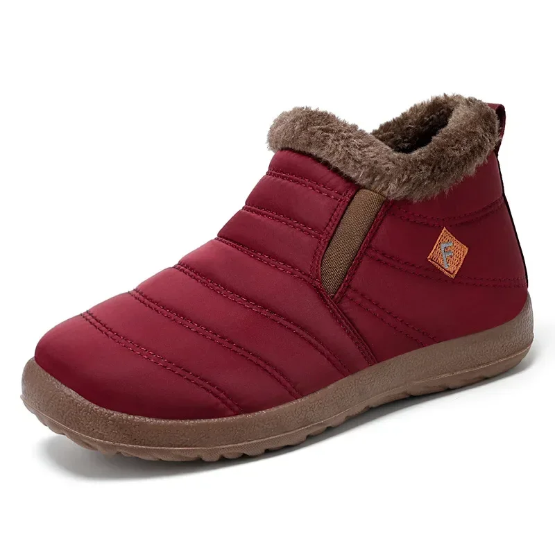 Cotton shoes for women's winter new style with added fleece and thickened high top snow boots, windproof and warm women's shoes