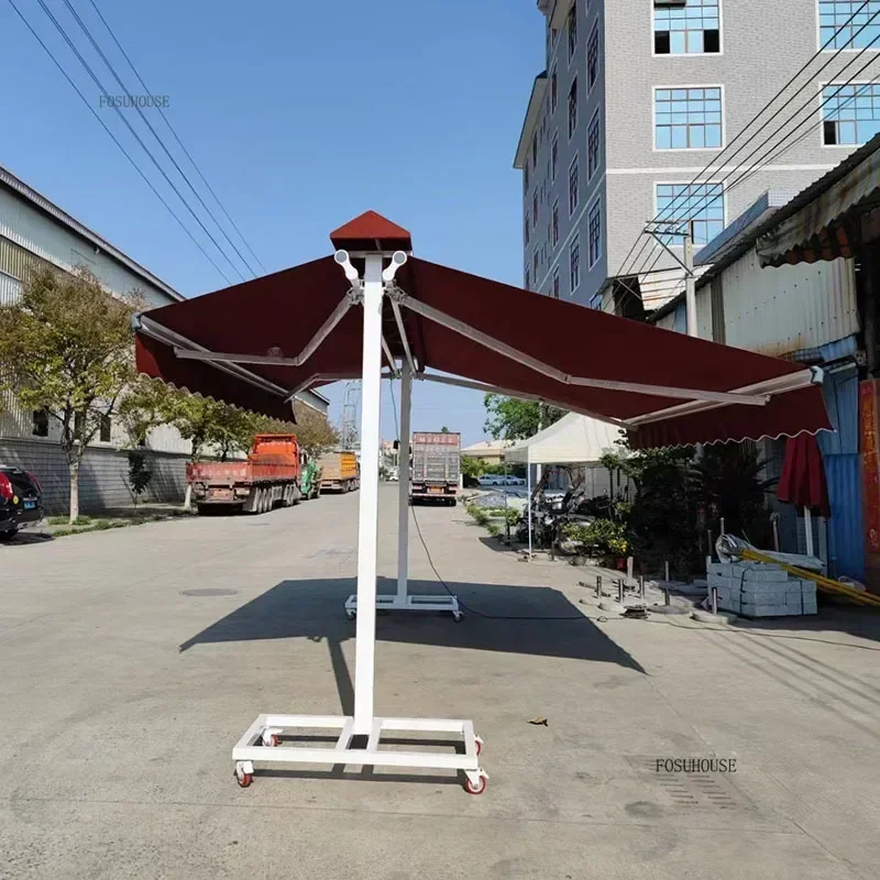 Double Opening Electric Awning Outdoor Gazebos Hand-cranked Balcony Courtyard Retractable Tent Outdoor Terrace Rainproof Awnings