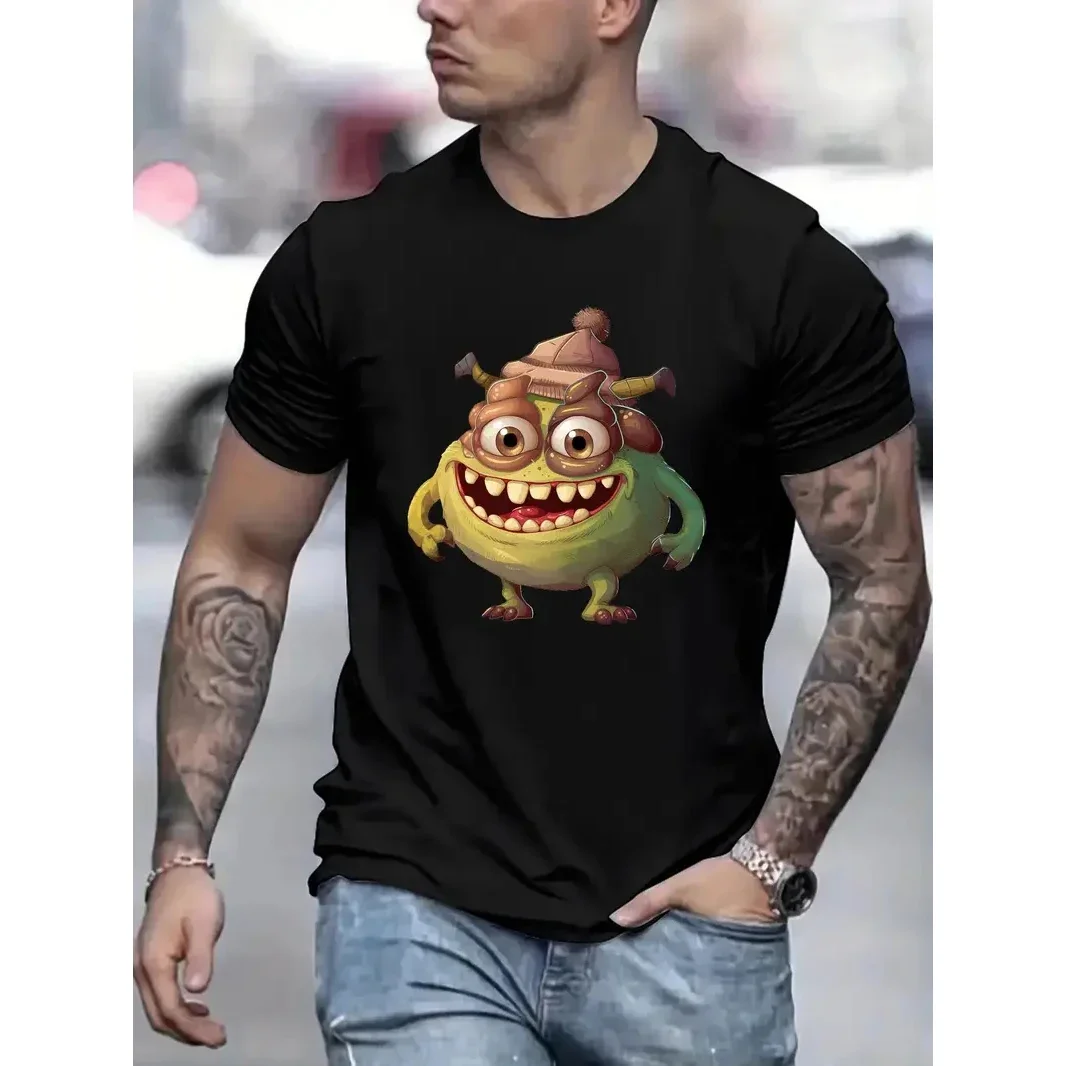 

Men's T Shirt Summer Casual Short Sleeve Cartoon Print Funny T-Shirts Fashion Streetwear Male Oversized Clothing O Neck Pullover