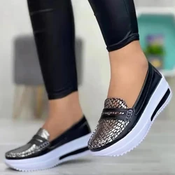 Plus Size 43 Women Casual Flat Shoes Woman Fashion Round Toe Low Top Wedge Platform Sneakers Comfort Non Slip Female Loafers