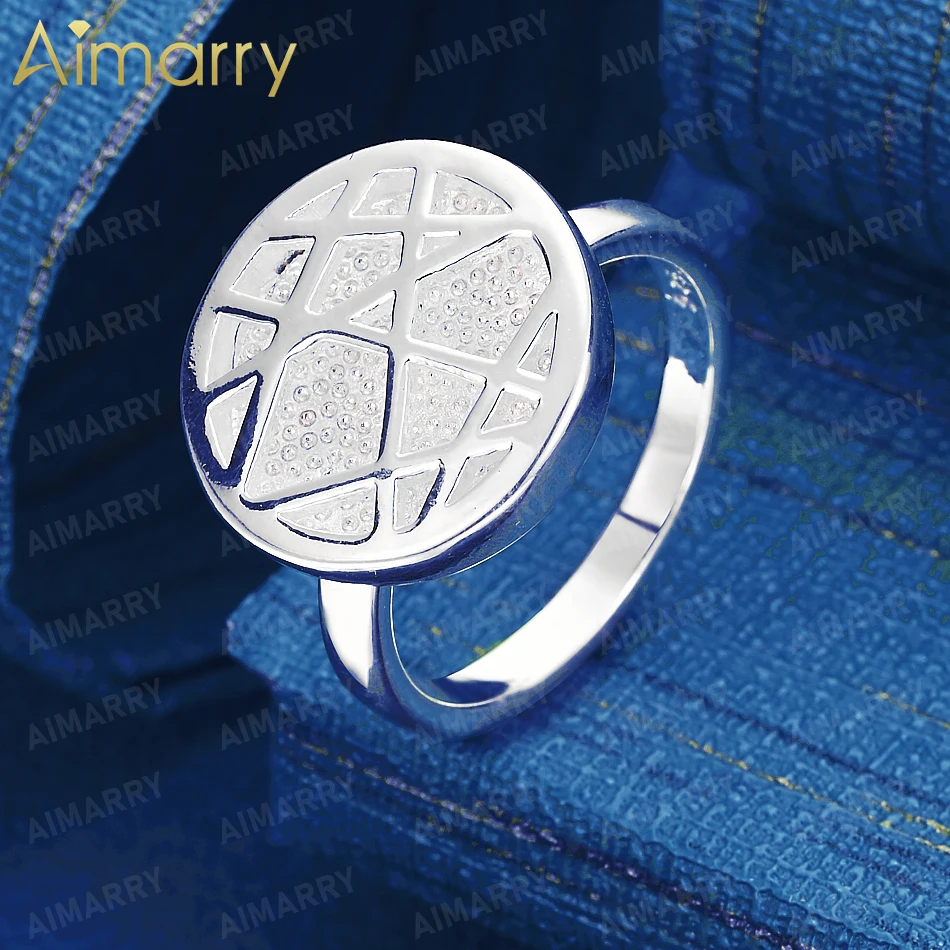 925 Sterling Silver 7-10# Geometric Fragment Pattern Round Brand Ring for Ladies' Anniversary High-quality Fashion Jewelry
