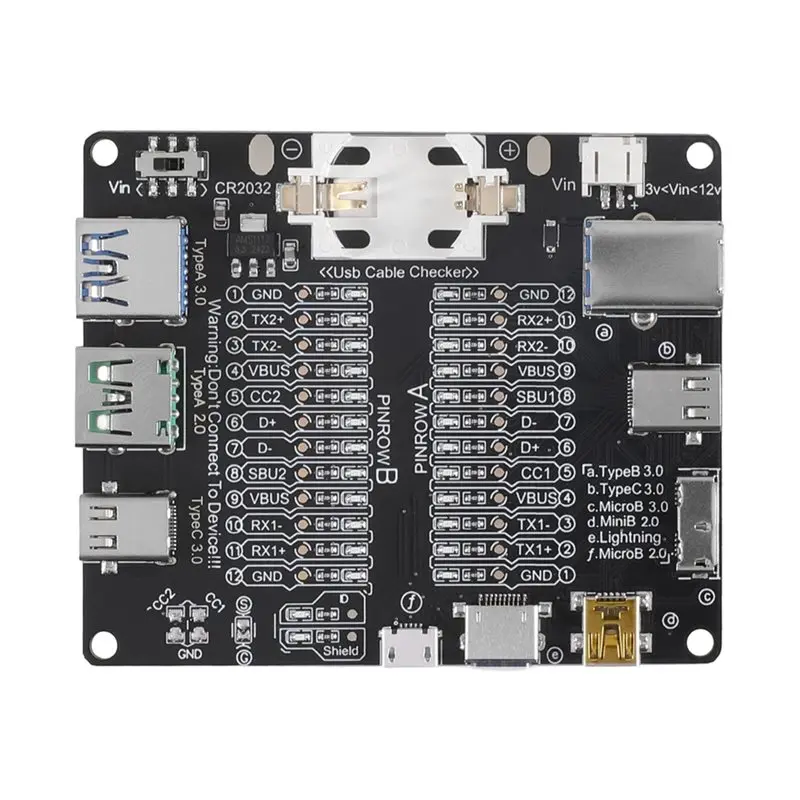 USB Data Line Detection Board USB Cable Tester Short Circuit Switch Test Board Anomaly Detection Tool