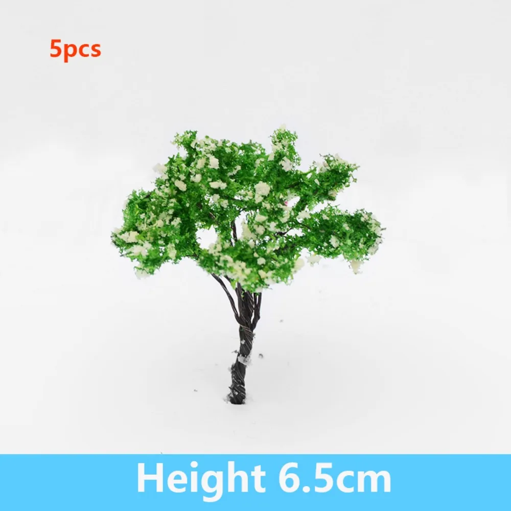 5pcs Artificial Pink Iron Wire Flower Tree 6.5cm Metal&Plastic Home Houses Decoration Miniature Fairy Garden Tree