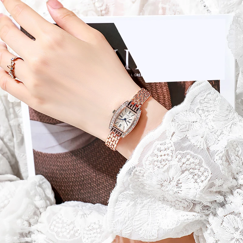 MAYZHISU Роскошные женские часы женские кварцевые золотые наручные часы из нержавеющей стали водонепроницаемые женские часы браслет для девочек простой