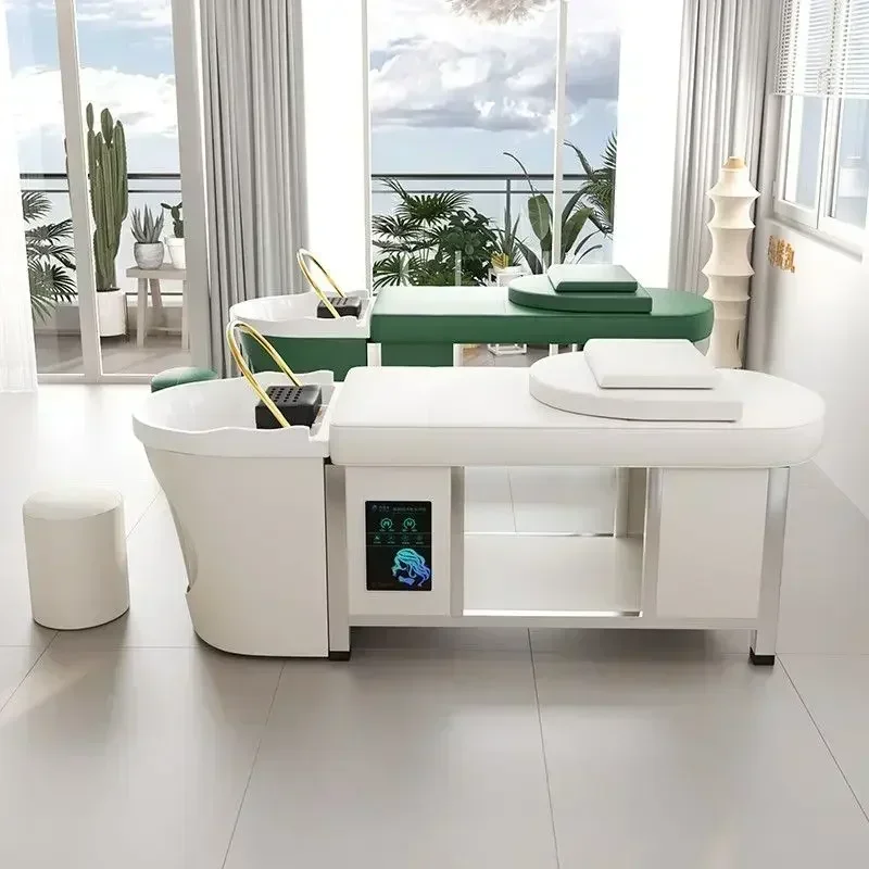 صالون تجميل مخصص للعناية بالشعر الكامل، سرير تدليك للتبخير، سرير شامبو تايلاندي بدرجة حرارة ثابتة