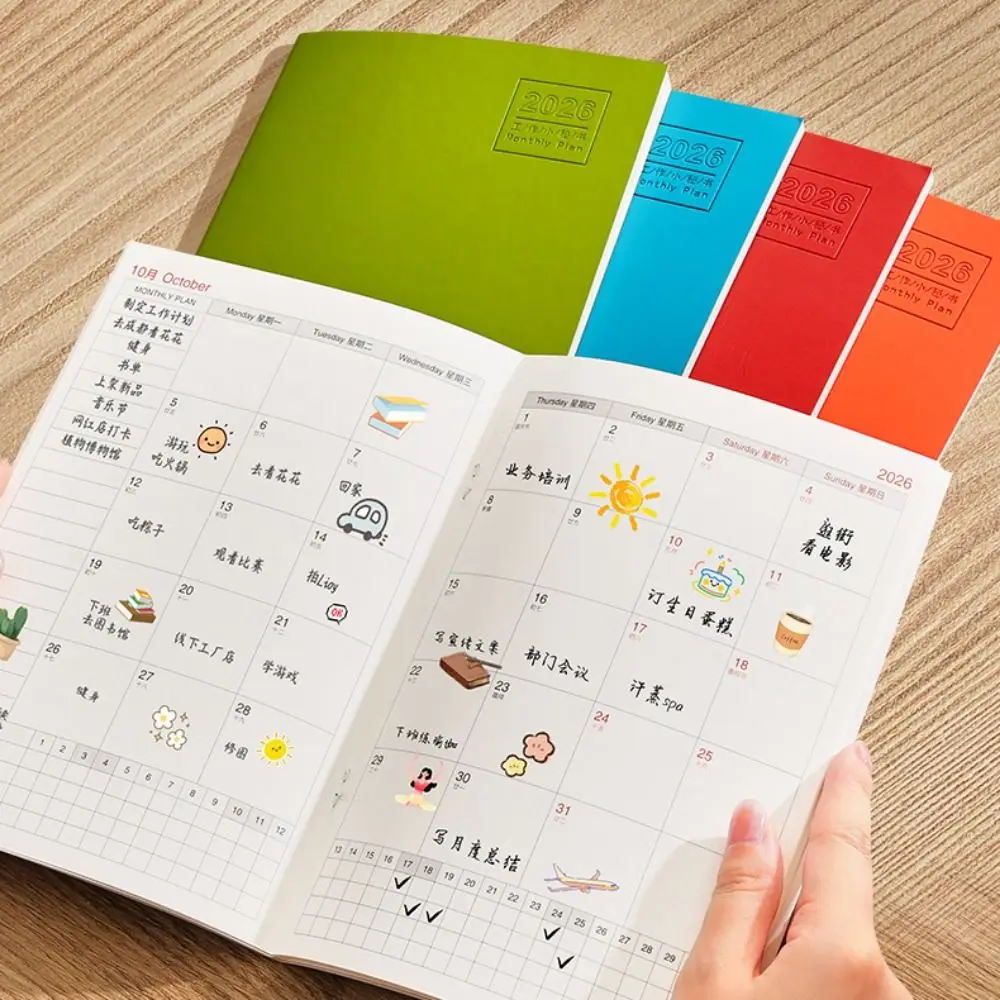 A4 A5 2026 Schedules Notebook 24 Sheets Learning Plan Planner Notebook Work Efficiency Life Check-in 2026 Calendar Planner