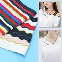 3.8*88cm High Stretch Knitted rib Cotton Fabric T-shirt Neckline elastic collar cuffs Trim For Clothing Accessories fabric