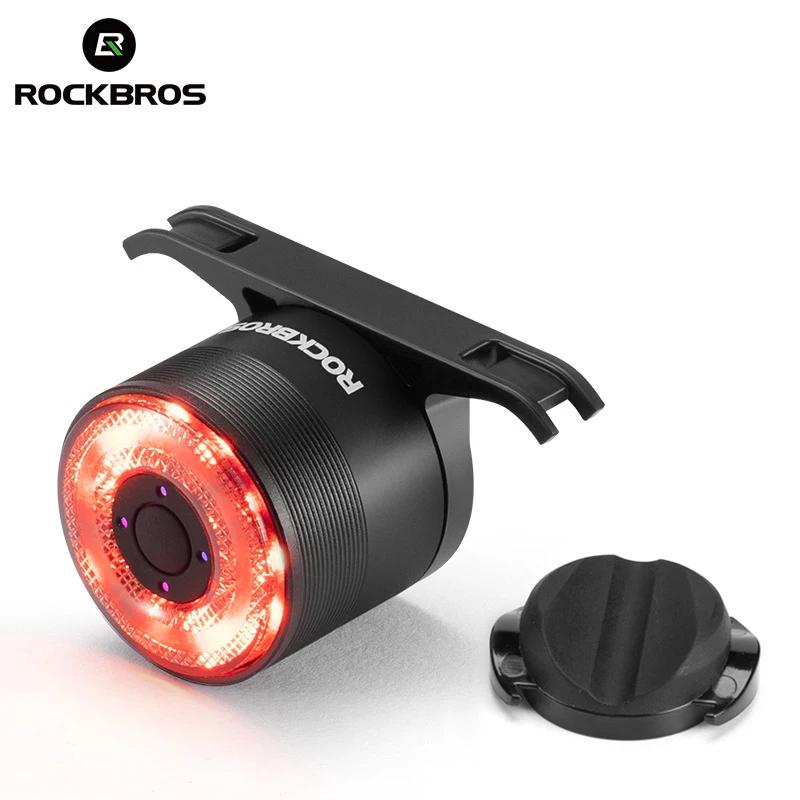 

ROCKBROS Bicyle Tail Lights Smart Brake Sensing Aluminum Waterproof Type-C MTB Road Warning Rear Bike Taillight Bike Accessories