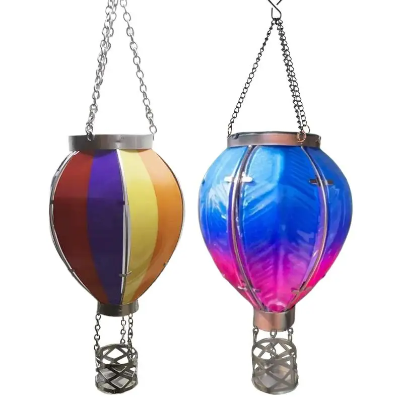 

Hot Air Balloon Solar Lanterns Colourful Metal Lanterns Solar Powered Outdoor Waterproof Decorative Lights Garden Patio Decorate