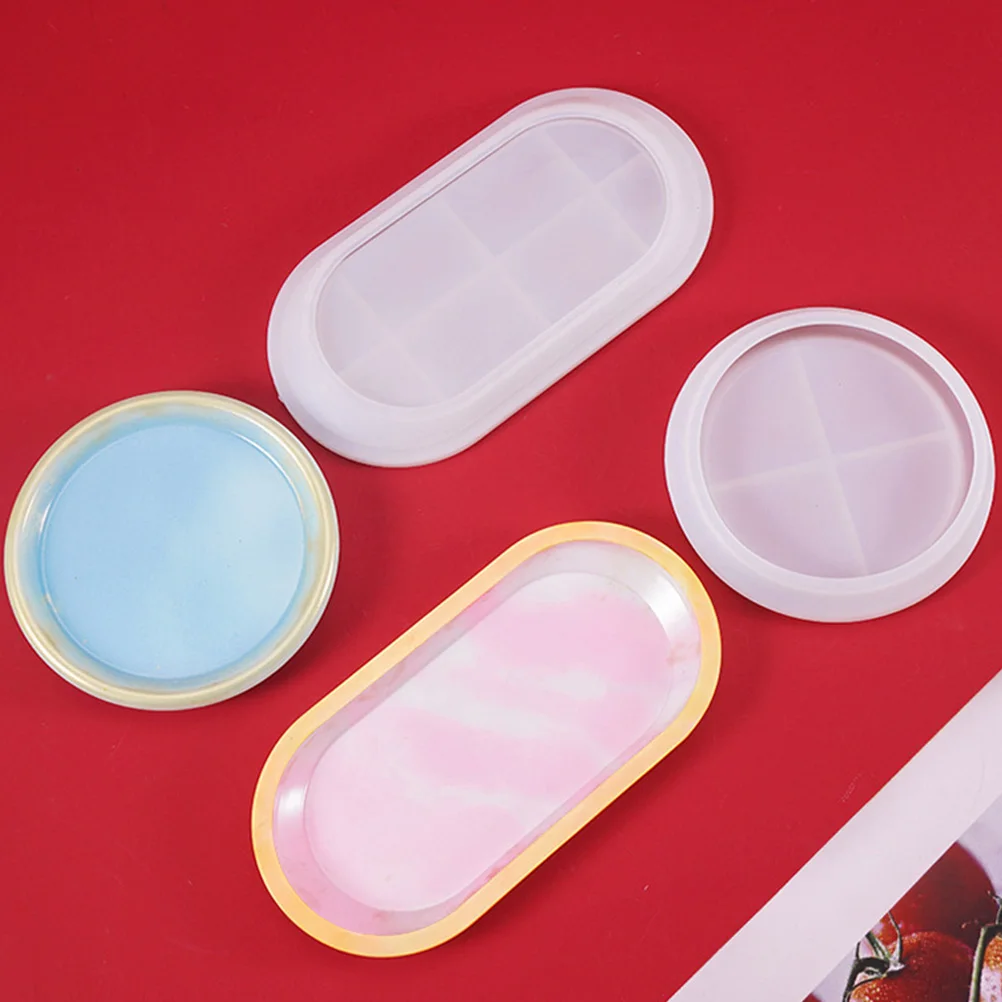 

2pcs Diy Tray Creative Crystal Epoxy Silicone Resin Plate Easy Demold Non-Stick Durablediy Craft Mold Silicone Diy Mold Craft