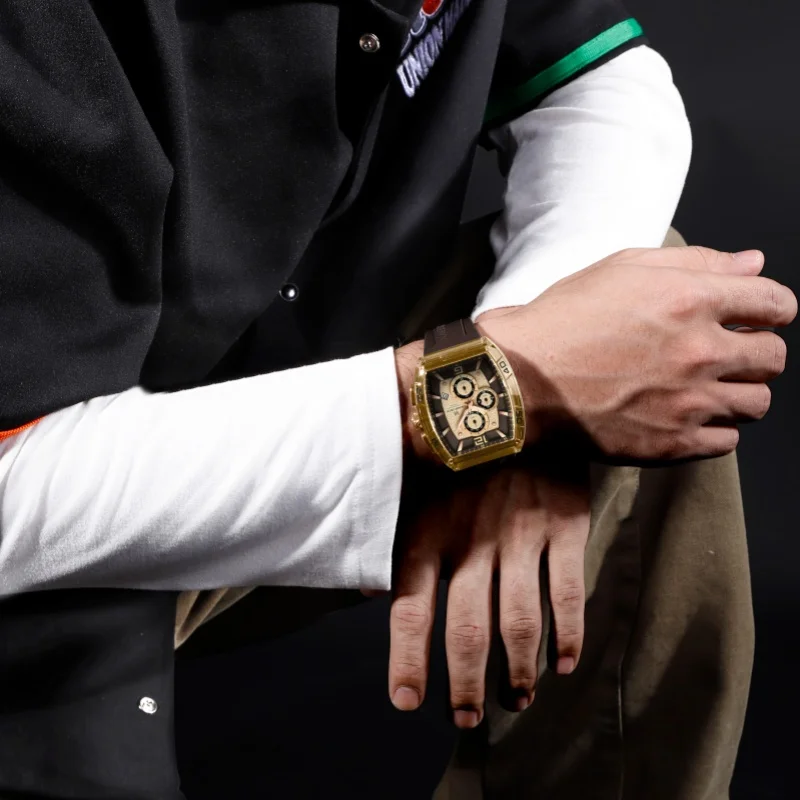 NAVIFORCE 6101 ساعات كوارتز عادية للرجل الرياضة مضيئة مقاوم للماء سيليكون حزام موضة الرجال ساعة relojes الفقرة hombres