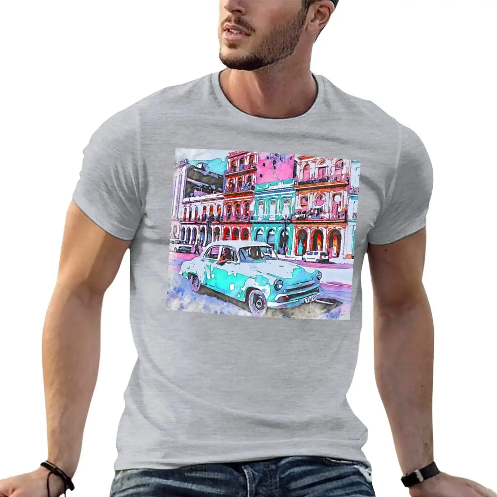 Havana Cuba Sketch T-Shirt boys animal print oversizeds fitted t shirts for men