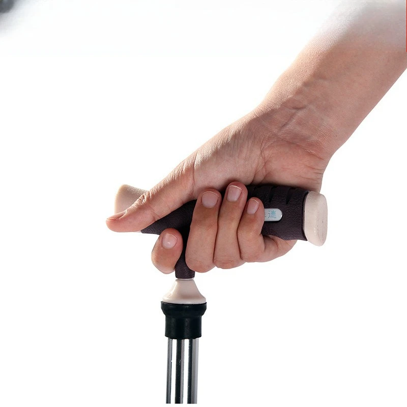 عكازات من سبائك الألومنيوم، عكازات بأربعة أرجل، أدوات مشي قابلة للسحب وغير قابلة للانزلاق مع أضواء، مشوا