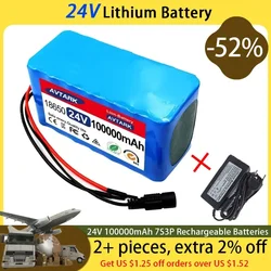 7S3P 18650 Rechargeable Batteries 24V 100000mAh 24V Lithium Battery Wheelchair Battery 7s3p Battery Pack for Bicycle