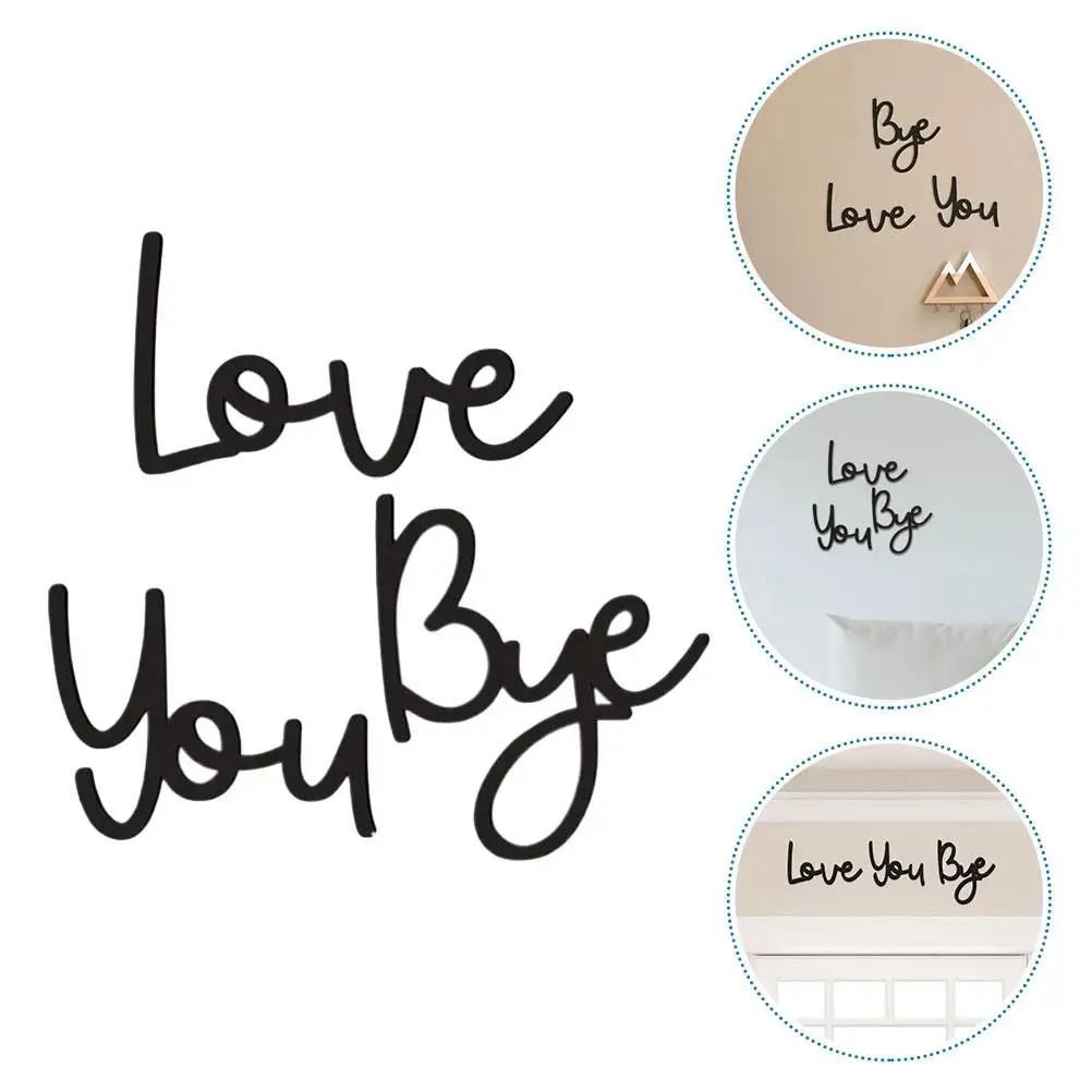 ป้ายไม้ Love You Bye บริษัทไม้แกะสลัก Retro Bohemian Home จี้สําหรับ Home Letter Wall Decor ห้องนอนจี้