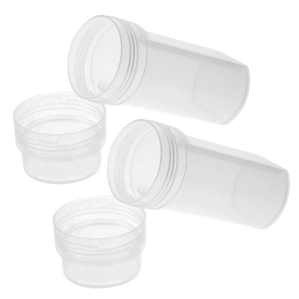 

2pcs High Transparency Jar Plastic Slide Staining Holder With Lid Use For Medicine Chemistry Biology Staining Tank Microscope