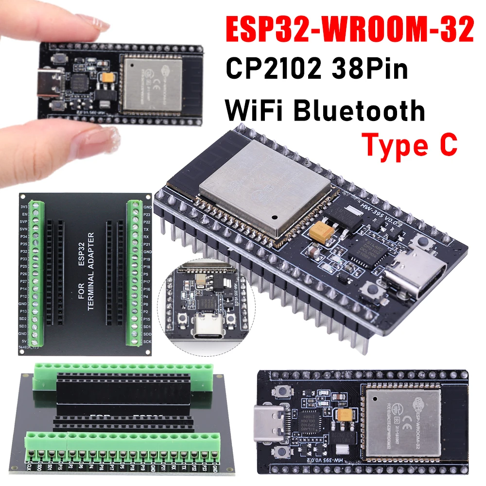 1-5PCS ESP32--32 CP2102 Development Board 32Mbit SPI Flash Electronic Module WiFi Bluetooth-compatible for Smart Home Mobile IoT
