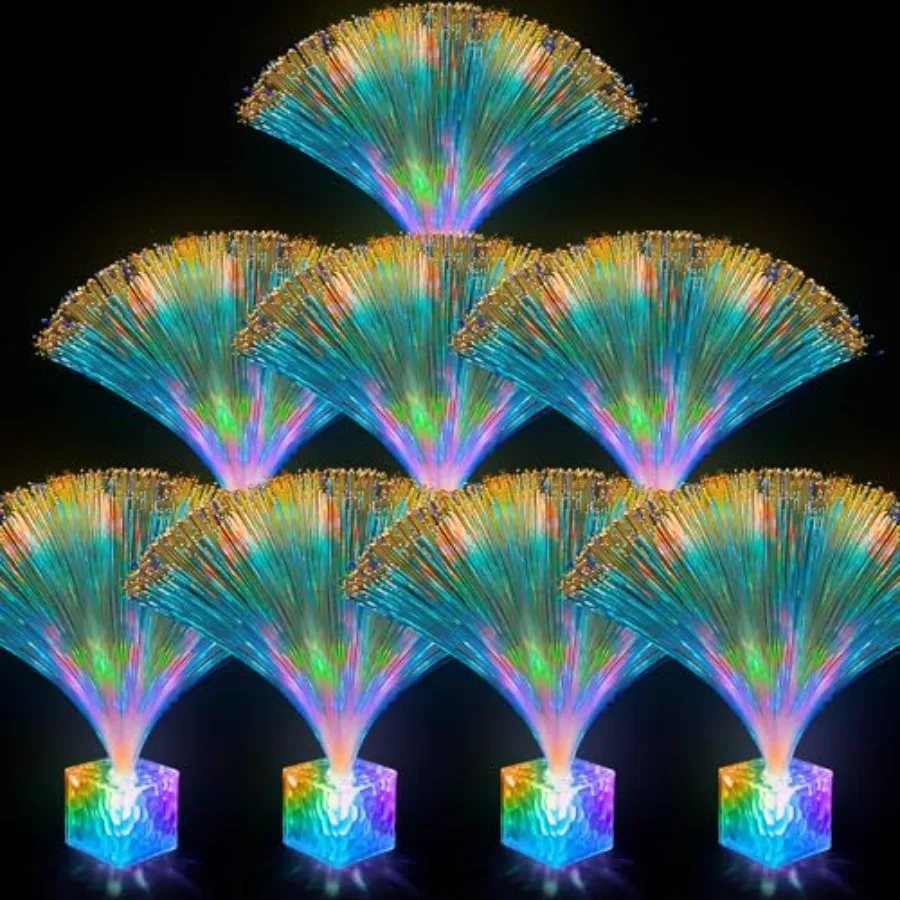 

8 Pcs Mini Fiber Optic Lamp Bulk LED Light Color Changing Table Centerpiece Glow in The Dark Party Favors plies for Wedding Gra
