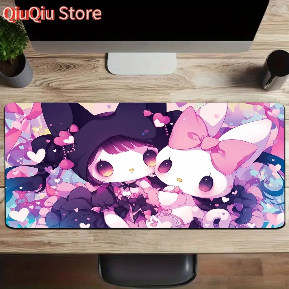 

Большой коврик для мыши Sanrio Kuromi, 1 шт., компьютерный коврик, настольный коврик, коврик для клавиатуры, коврик для офисного игрового стола