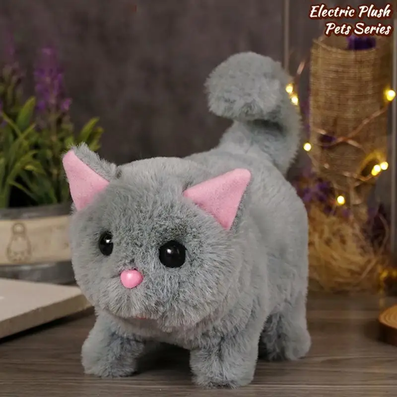 Robotic Kitten Realistic Plush Realistic Electronic Cat Interactive Stuffed Animal Robotic Kitten Toy For Children Boys Girls