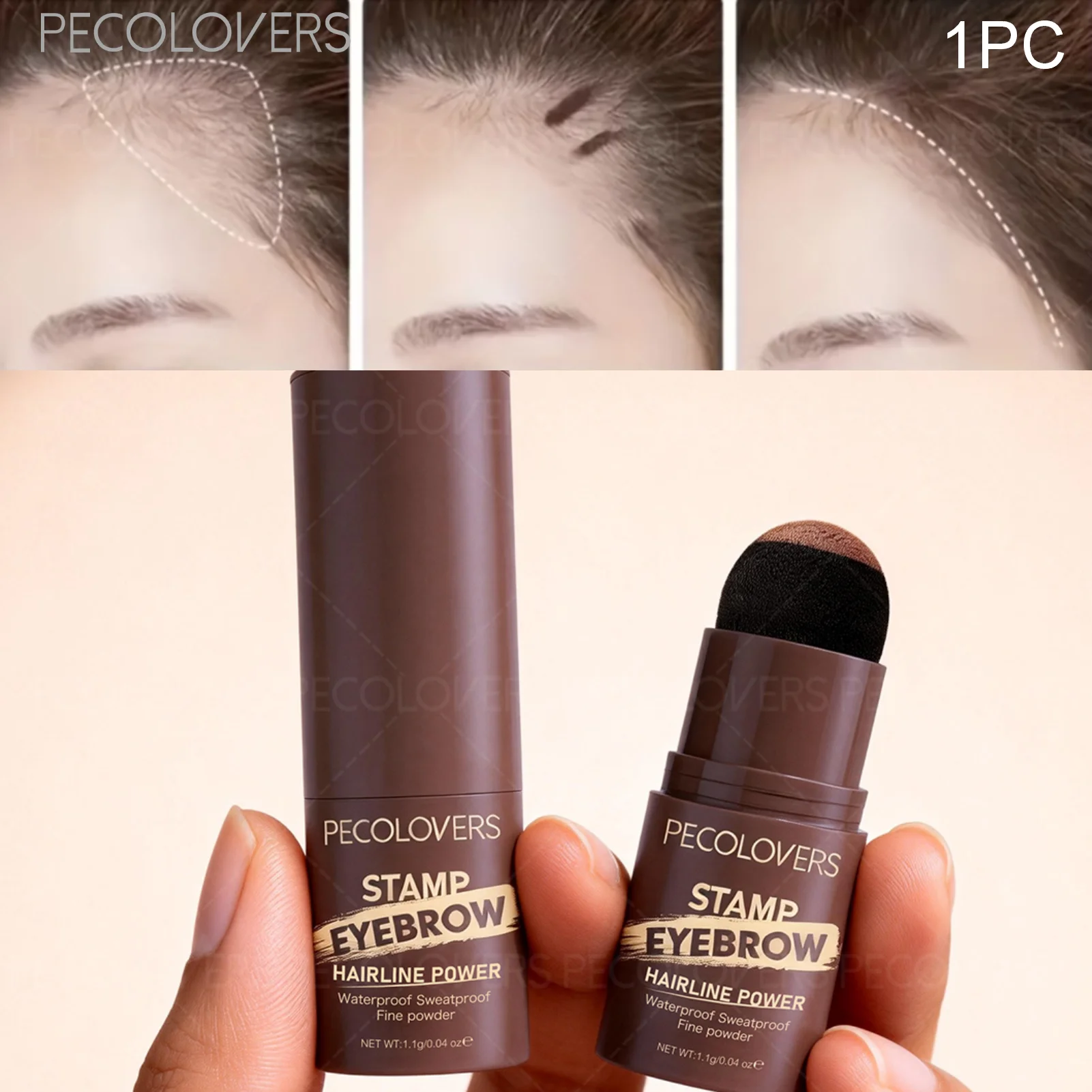 Hairline Powder Waterproof Hairline Root Cover Up,Sweatproof Eyebrow Contour Stick,Root Edge Shadow Filling Powder