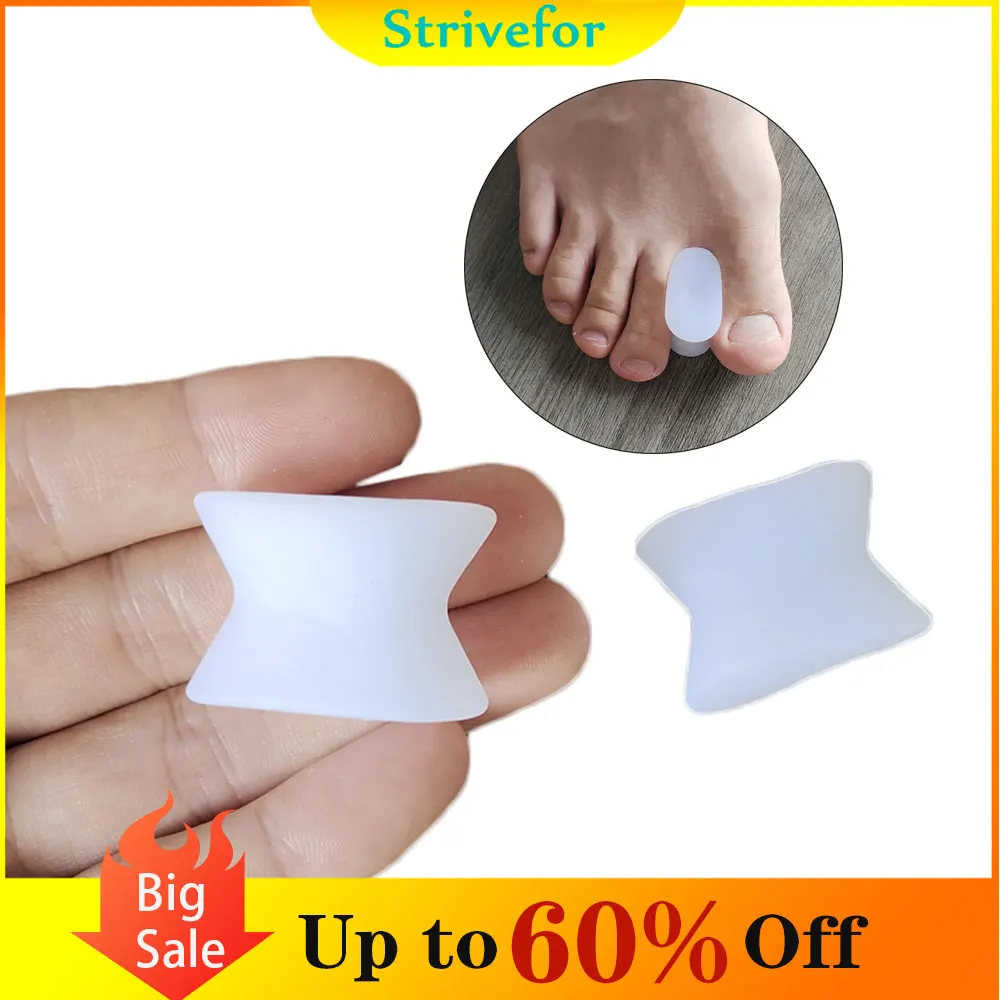 

2pcs Silicone Toes Overlapping Separator Toes Valgus Corrector Thumb Correction Straightener Foot Care Orthopedics