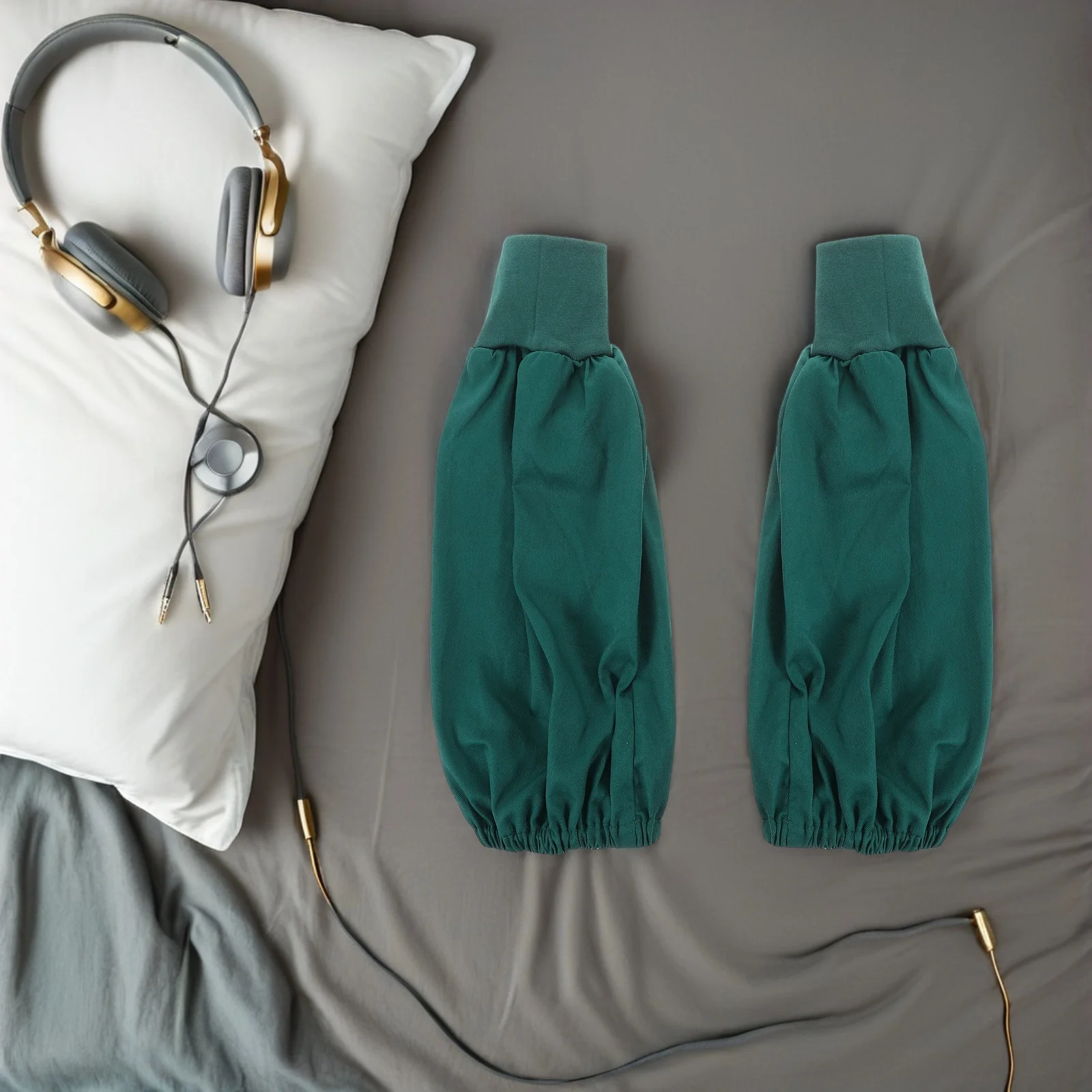 زوج واحد من واقيات أكمام الذراع القطنية القابلة للتنفس، أكمام طويلة مرنة مناسبة للممرضات والمحترفين الطبية وأكمام أذرع تبريد واقية