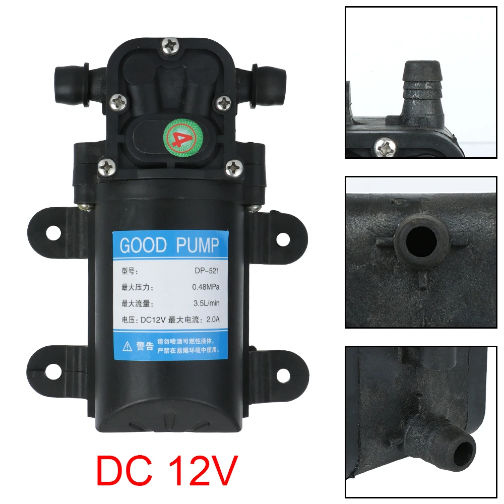 Pompa Air elektrik pertanian, pompa air diafragma semprotan cuci mobil, pompa air elektrik pertanian tahan lama tekanan tinggi 12V 220V 70PSI 3,5 l/menit DP-521