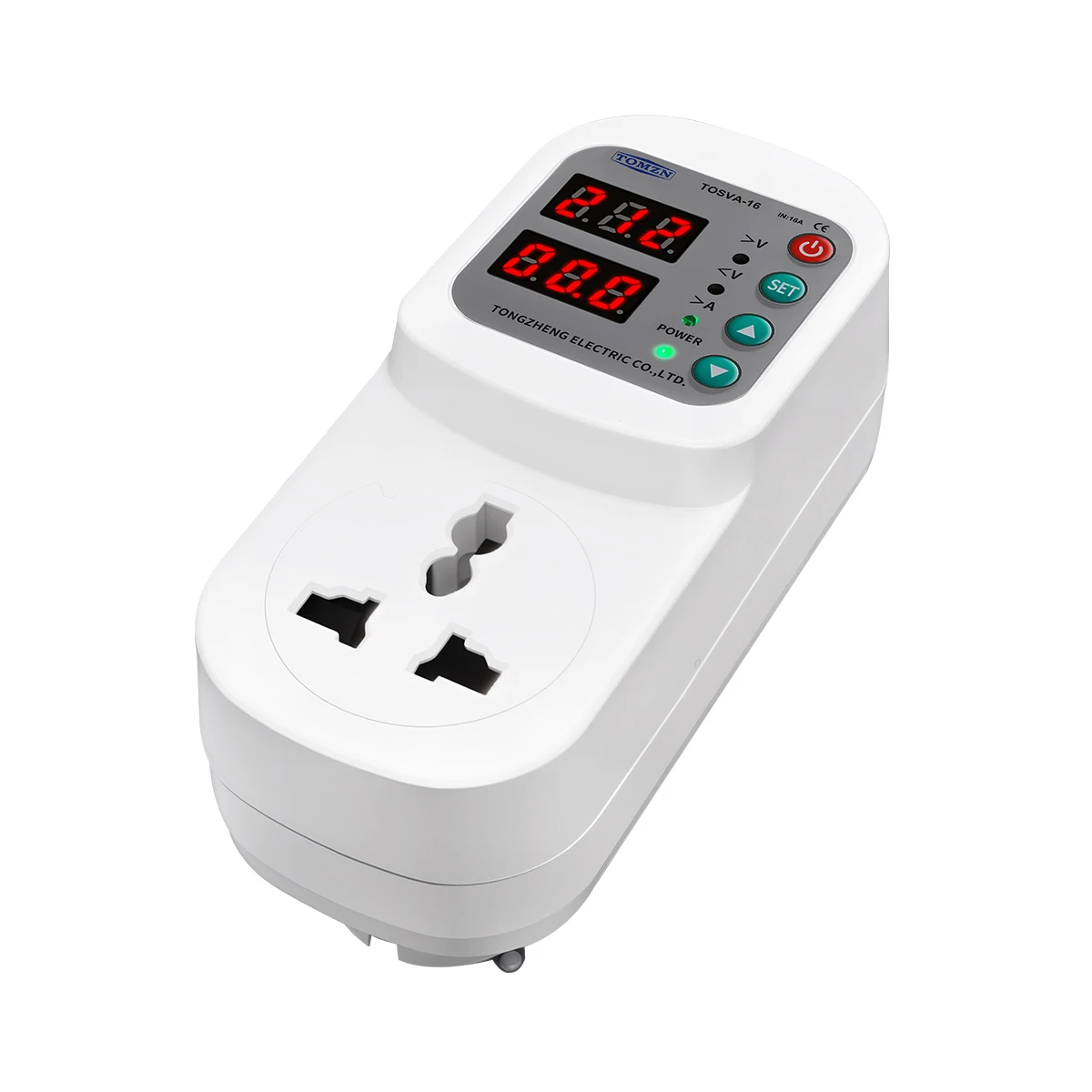 Universal+EU Socket Over/Under Voltage Protect Over Current Protector Power-on Delay Universal Travel Adapter to European Plug