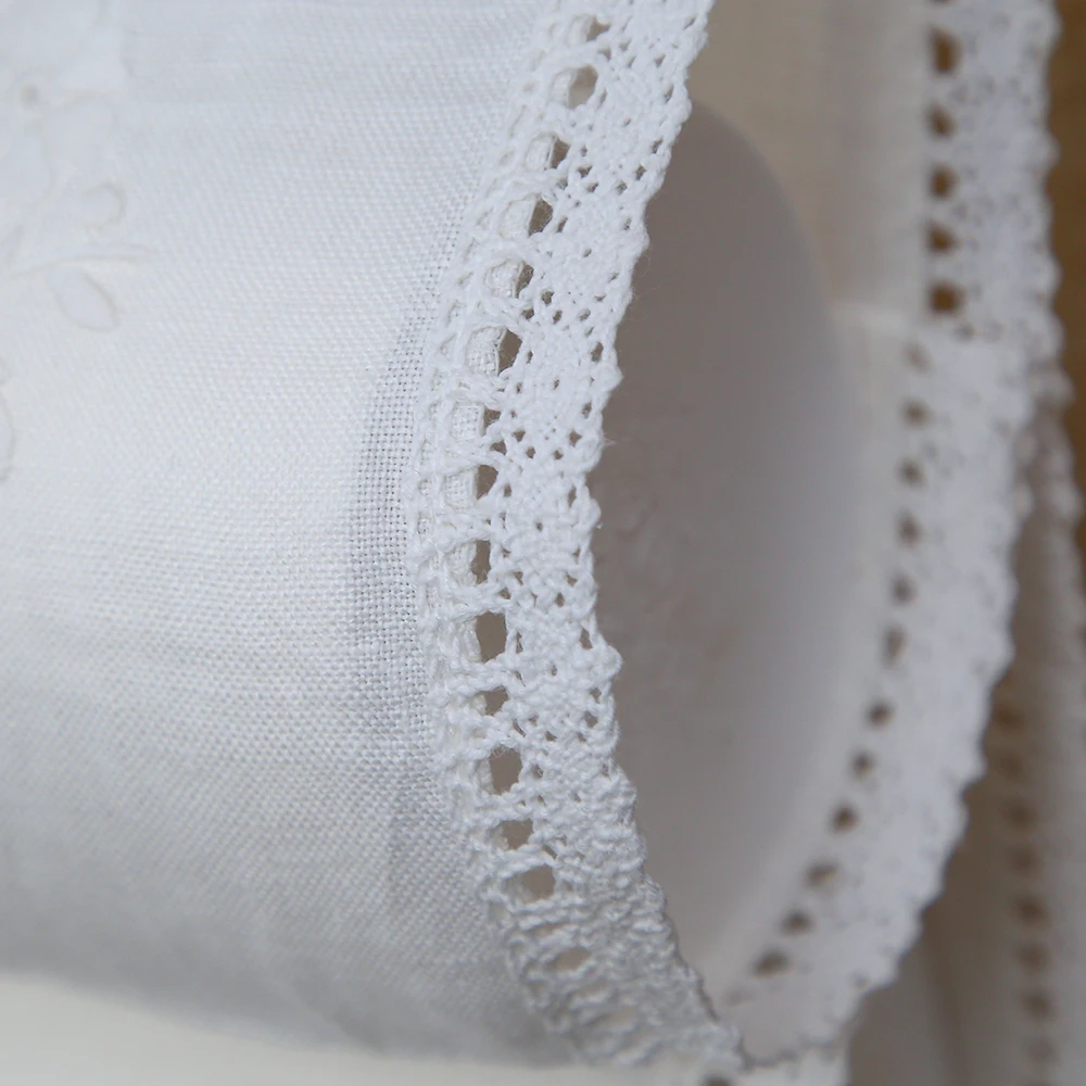 Fabric Tissue Roll holder, Vintage Pure Linen, Embroidered by Hand, Flower, Floral, Beautiful Lace
