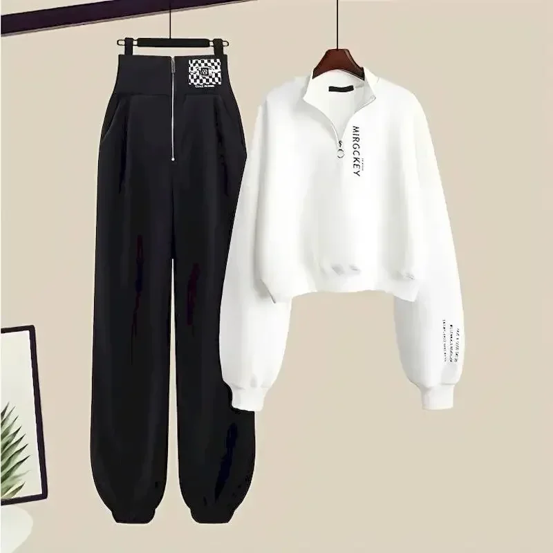 Y2k Streetwear Hoodies+Casual Sweatpants Suit Women 2023Autumn Zipper Pullovers Sweatshirts Harajuku Two Piece Sets Kpop Clothes